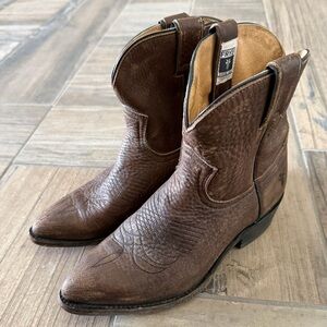 Frye Billy Short brown leather boots size 7.5